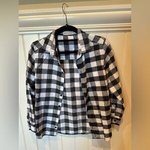 DEUX PAR DEUX Boys SIZE 12 Black & White Check Flannel Button Down Shirt